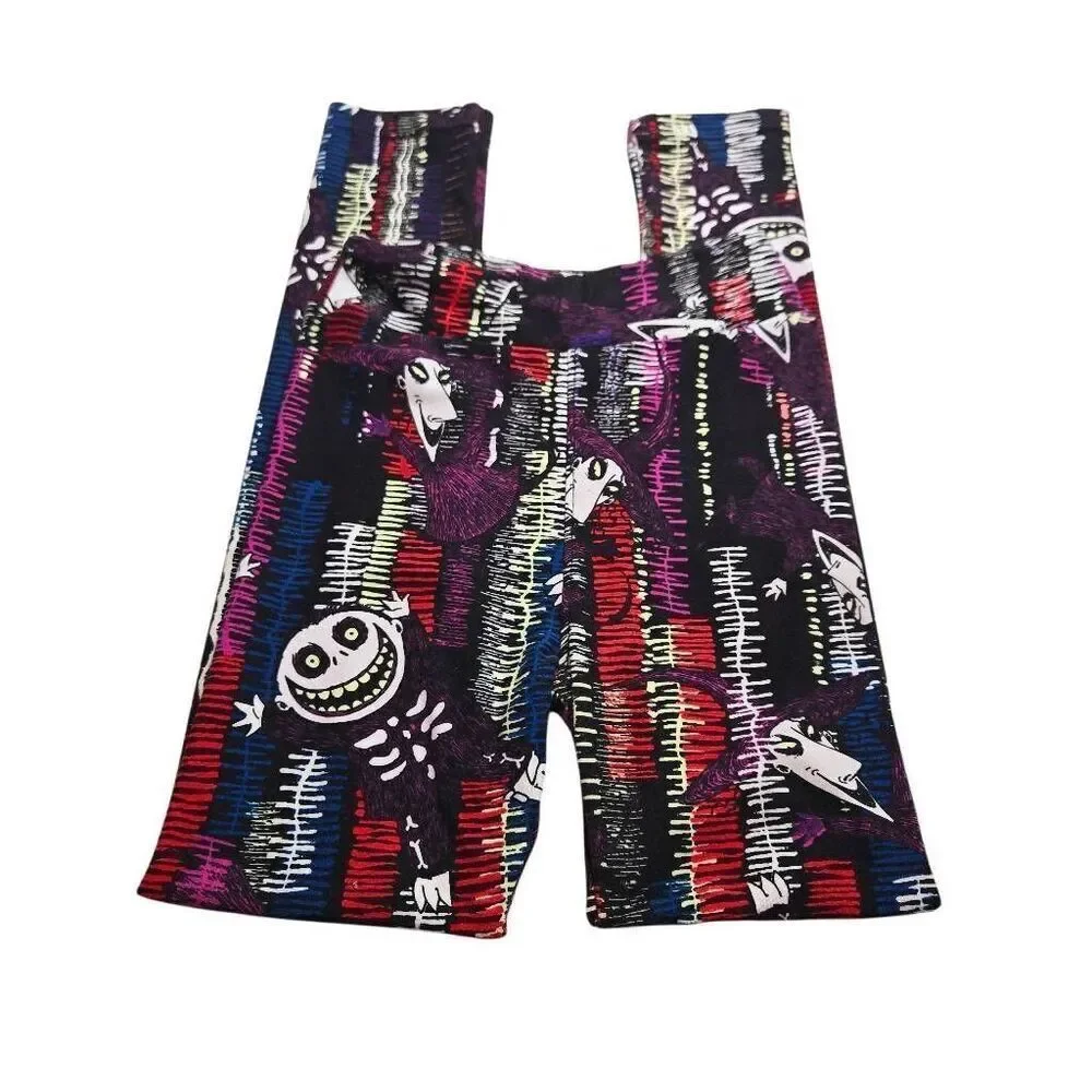 LuLaRoe Disney Nightmare L/XL Kids Leggings Lock Shock Barrel Discontinued